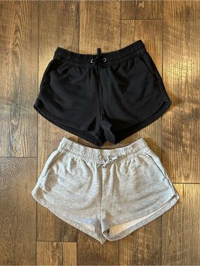 Women's H&M Sweat Shorts - Black & Light Gray